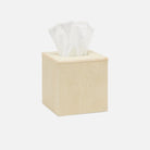 Pigeon and Poodle PP000975 Manchester Tissue Box in Ivory Realistic Faux Shagreen