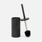 Pigeon and Poodle PP007128 Manchester Toilet Brush Holder in Dark Mushroom Realistic Faux Shagreen