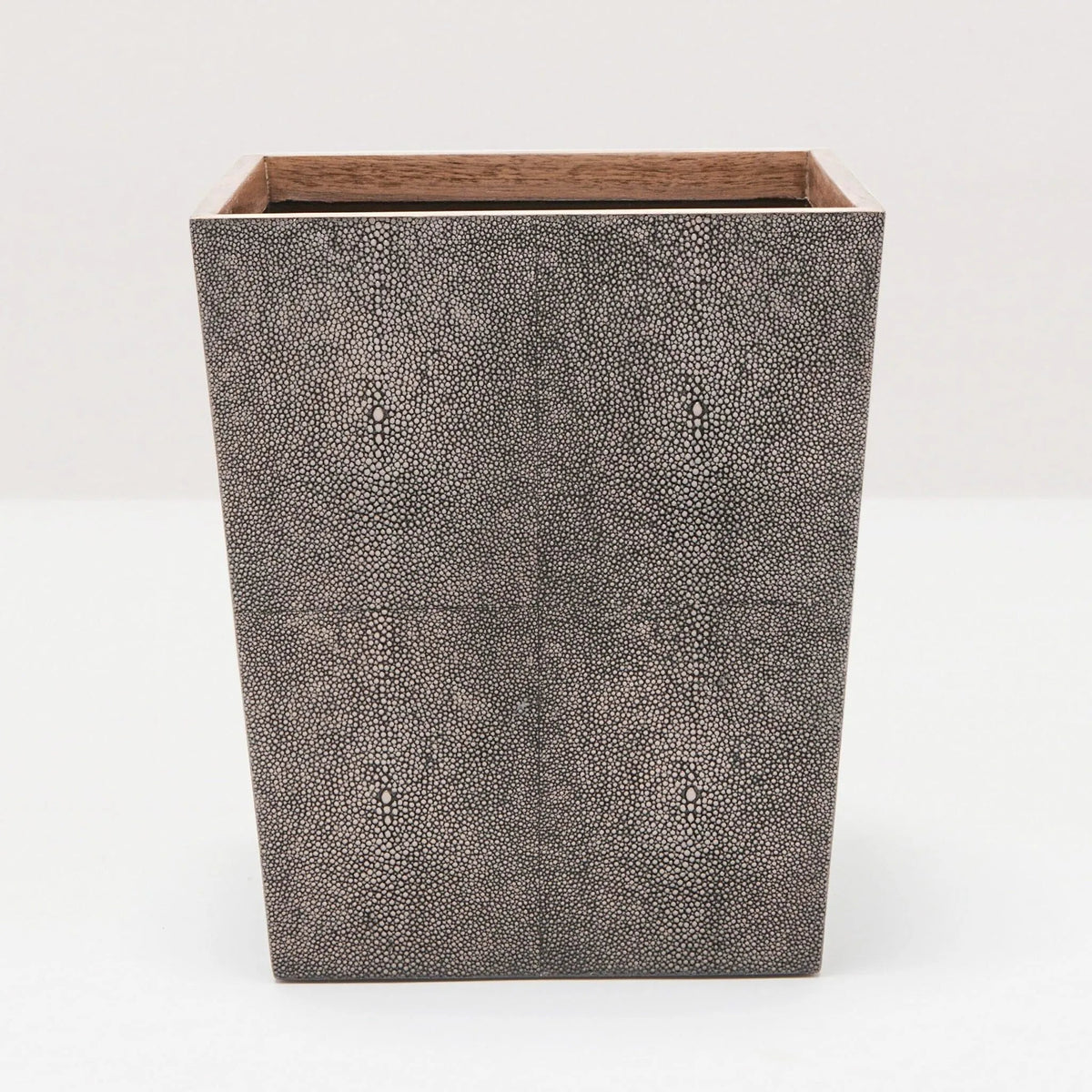 Pigeon and Poodle PP000995 Manchester Wastebasket (Rectangular) in Dark Mushroom Realistic Faux Shagreen