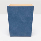 Pigeon and Poodle PP001010 Manchester Wastebasket (Rectangular) in Navy Realistic Faux Shagreen