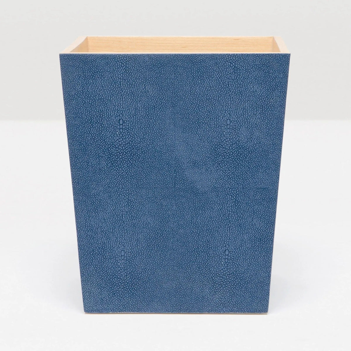 Pigeon and Poodle PP001010 Manchester Wastebasket (Rectangular) in Navy Realistic Faux Shagreen
