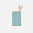 Pigeon and Poodle PP000982 Manchester Brush Holder in Dark Mushroom Realistic Faux Shagreen