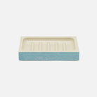 Pigeon and Poodle PP007626 Manchester Soap Dish (Rectangular) in Powder Blue Realistic Faux Shagreen