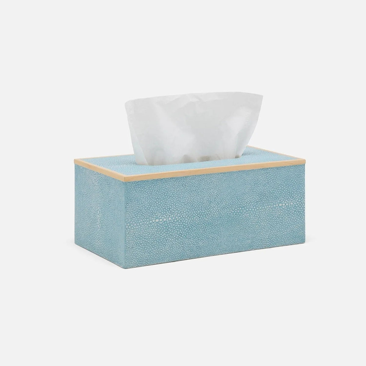 Pigeon and Poodle PP004386 Manchester Rectangular Tissue Box in Cloud Gray Realistic Faux Shagreen