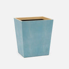Pigeon and Poodle PP007638 Manchester Wastebasket (Rectangular) in Powder Blue Realistic Faux Shagreen