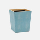 Pigeon and Poodle PP007639 Manchester Wastebasket (Square) in Powder Blue Realistic Faux Shagreen