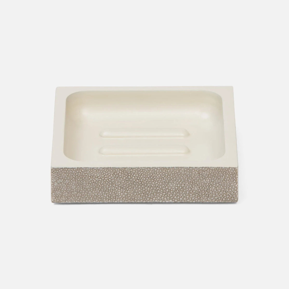 Pigeon and Poodle PP001016 Manchester Soap Dish (Rectangular) in Sand Realistic Faux Shagreen