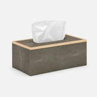 Pigeon and Poodle PP004385 Manchester Rectangular Tissue Box in Ash Gray Realistic Faux Shagreen