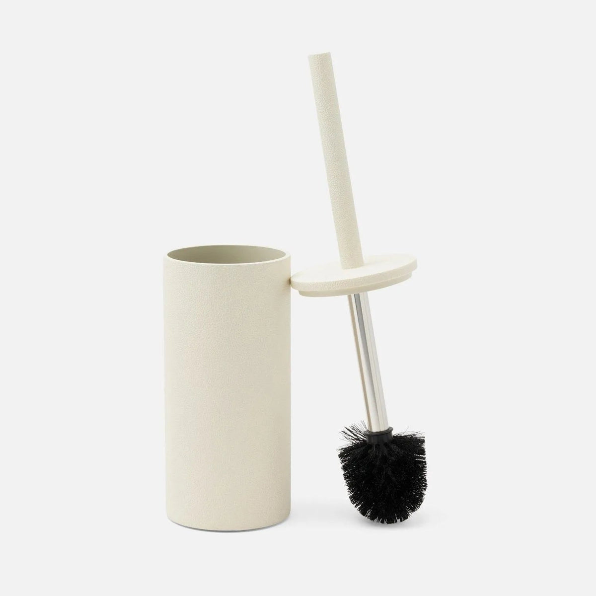 Pigeon and Poodle PP007125 Manchester Toilet Brush Holder in Snow Realistic Faux Shagreen