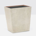 Pigeon and Poodle PP001067 Manchester Wastebasket (Rectangular) in Warm Silver Realistic Faux Shagreen