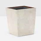 Pigeon and Poodle PP001068 Manchester Wastebasket (Square) in Warm Silver Realistic Faux Shagreen