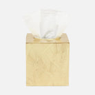 Pigeon and Poodle PP007063 Mancora Tissue Box in Shiny Brass Etched Brass