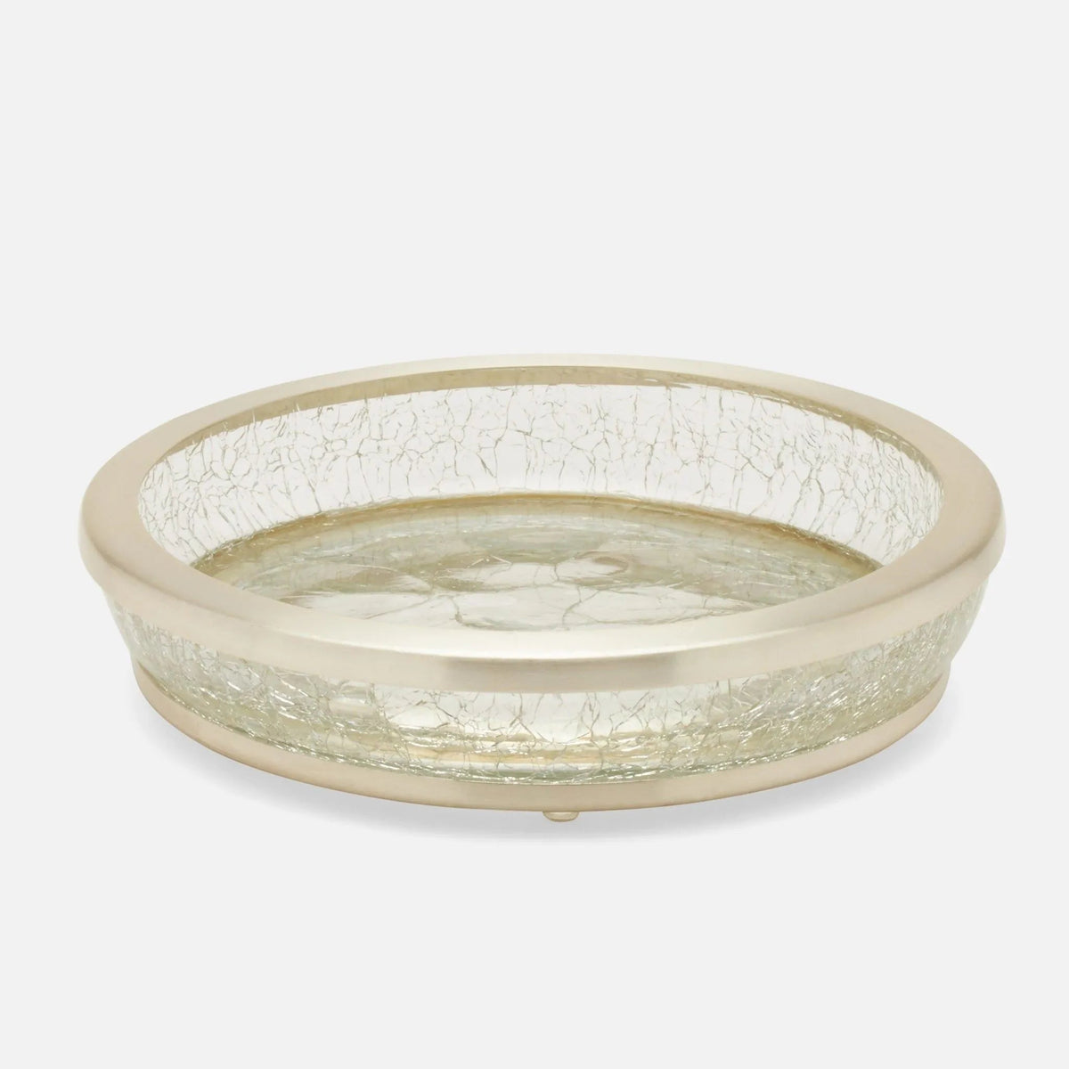 Pigeon and Poodle PP004892 Pomaria Soap Dish in Brushed Silver Glass/Stainless Steel