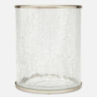 Pigeon and Poodle PP004894 Pomaria Wastebasket in Brushed Silver Glass/Stainless Steel