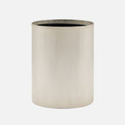 Pigeon and Poodle PP006039 Redon Wastebasket (Rectangular) in Matte Silver Ribbed Metal