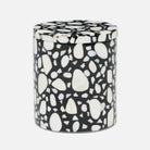Pigeon and Poodle PP007070 Remini Bath Canister in Black Resin/White Shell