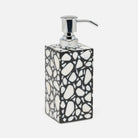 Pigeon and Poodle PP007072 Remini Soap Pump in Black Resin/White Shell