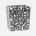 Pigeon and Poodle PP007074 Remini Wastebasket in Black Resin/White Shell