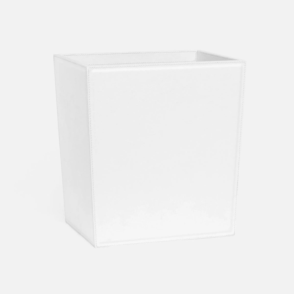 Pigeon and Poodle PP003993 Rothwell Wastebasket in Bright White Marine Leather