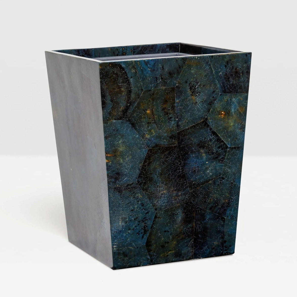 Pigeon and Poodle PP001382 Santorini Wastebasket (Square) in Dark Blue Pen Shell