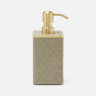 Pigeon and Poodle PP007114 Veria Soap Pump in Desert Taupe Realistic Faux Rattan/Gold Brass