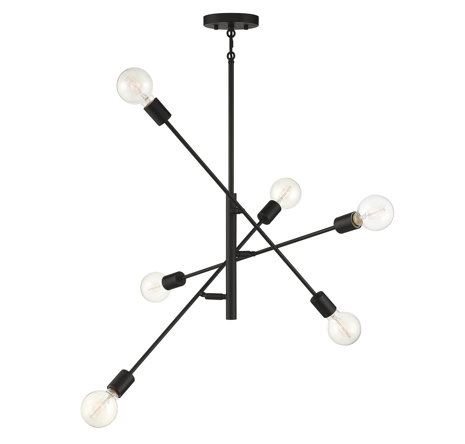 Meridian M10084MBK Six Light Chandelier in Matte Black