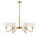 Meridian M10092NB Six Light Chandelier in Natural Brass