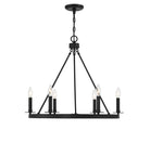 Meridian M10093MBK Six Light Chandelier in Matte Black