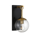 Meridian M50029ORBNB One Light Outdoor Wall Sconce in Oil Rubbed Bronze with Natural Brass