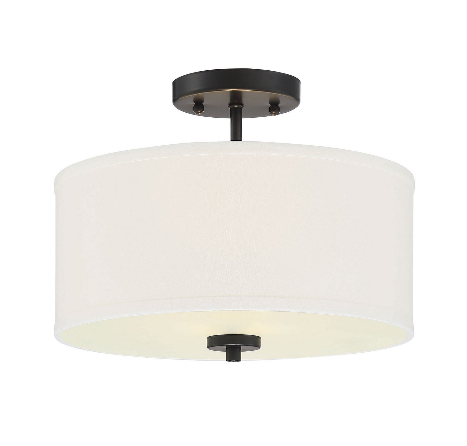 Meridian M60008MBK Two Light Semi-Flush Mount in Matte Black