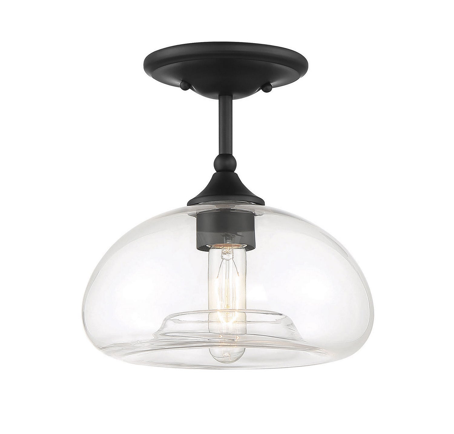 Meridian M60017MBK One Light Semi-Flush Mount in Matte Black
