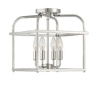 Meridian M60061PN Four Light Semi-Flush Mount in Polished Nickel