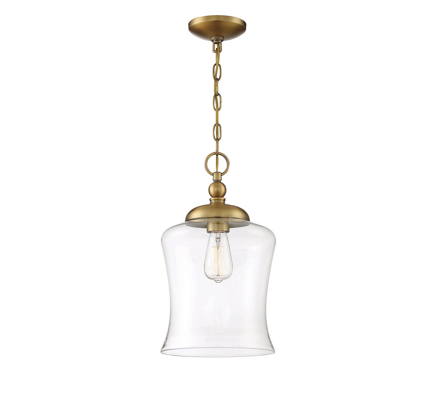 Meridian M70019NB One Light Mini Pendant in Natural Brass