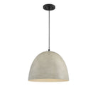 Meridian M70093CMBK One Light Pendant in Concrete with Matte Black