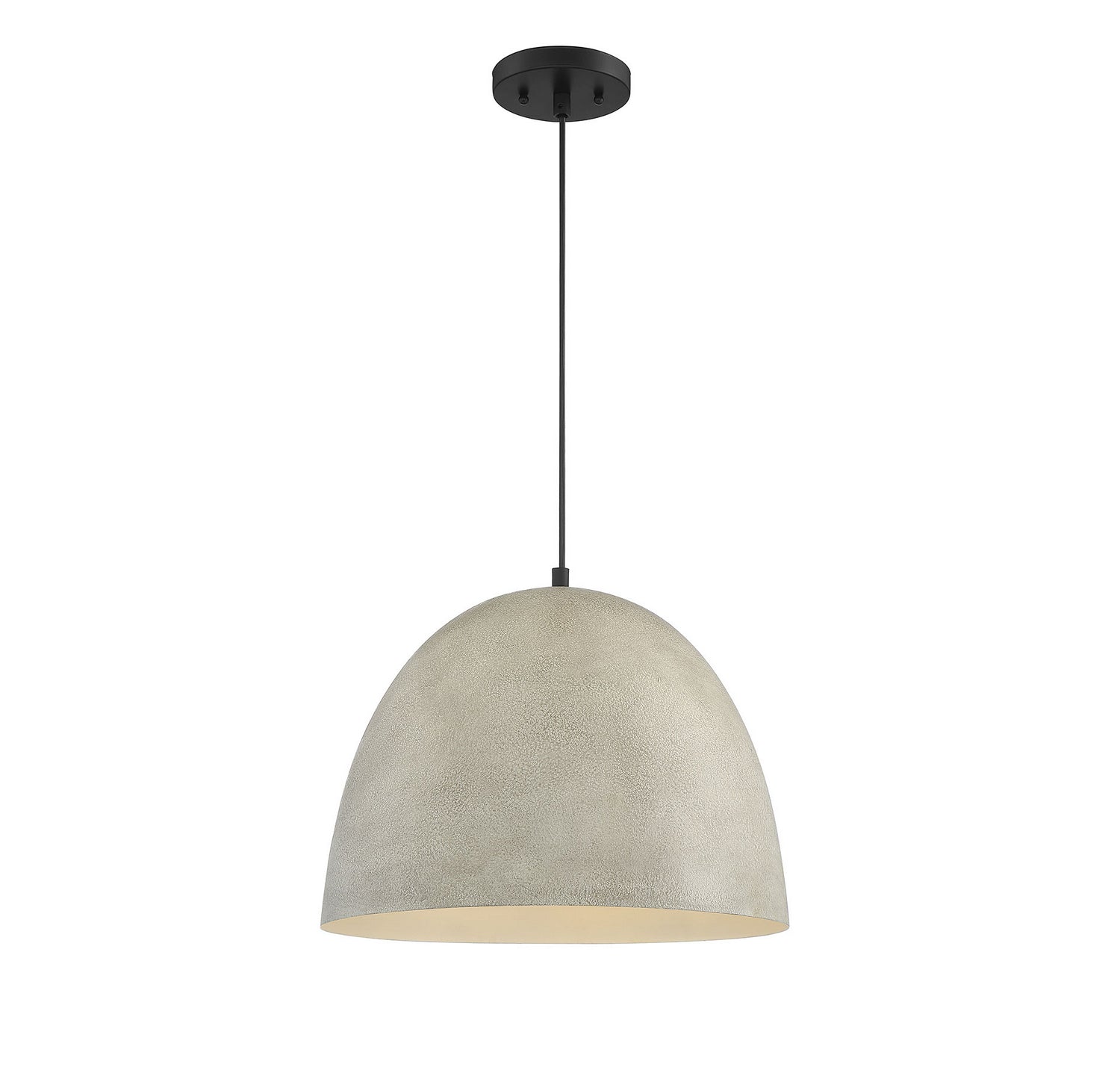 Meridian M70093CMBK One Light Pendant in Concrete with Matte Black