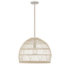 Meridian M70106NR One Light Pendant in Natural Rattan with a Matching Socket
