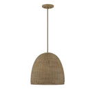 Meridian M70107NWIC One Light Pendant in Natural Wicker