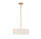 Meridian M70109NB Three Light Pendant in Warm Brass