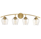 Meridian M80033NB Four Light Bathroom Vanity Light in Natural Brass
