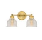 Meridian M80034NB Two Light Bathroom Vanity Light in Natural Brass