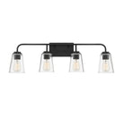 Meridian M80045MBK Four Light Bathroom Vanity Light in Matte Black