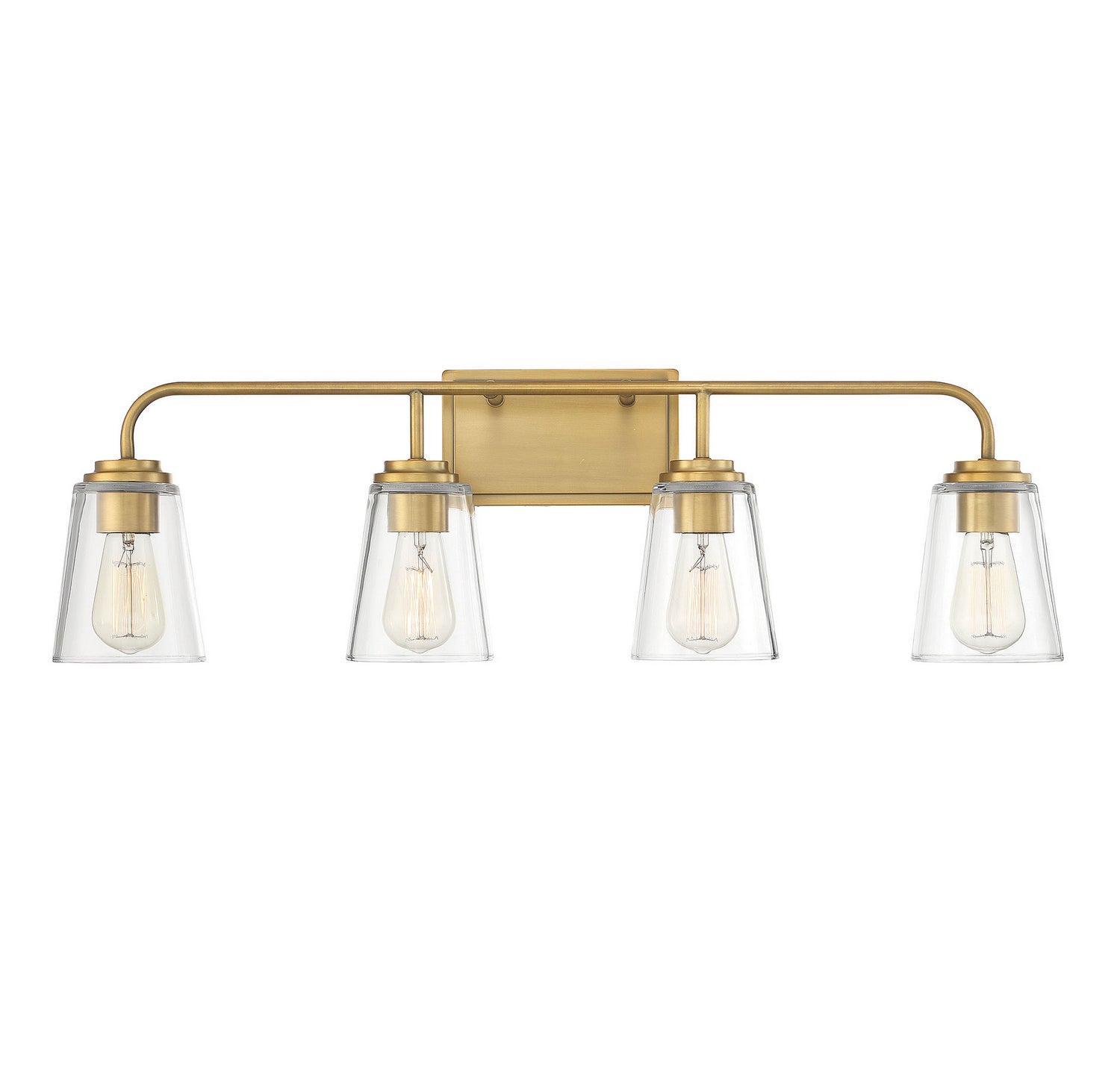 Meridian M80045NB Four Light Bathroom Vanity Light in Natural Brass