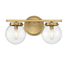 Meridian M80046NB Two Light Bathroom Vanity Light in Natural Brass