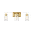 Meridian M80038NB Three Light Bathroom Vanity Light in Natural Brass