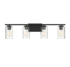 Meridian M80039MBK Four Light Bathroom Vanity Light in Matte Black