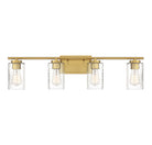 Meridian M80039NB Four Light Bathroom Vanity Light in Natural Brass