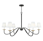 Meridian M100106BNB Six Light Chandelier in Black with Natural Brass Accents