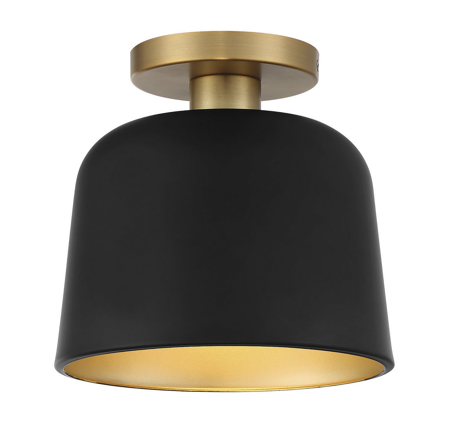 Meridian M60067MBKNB One Light Flush Mount in Matte Black with Natural Brass