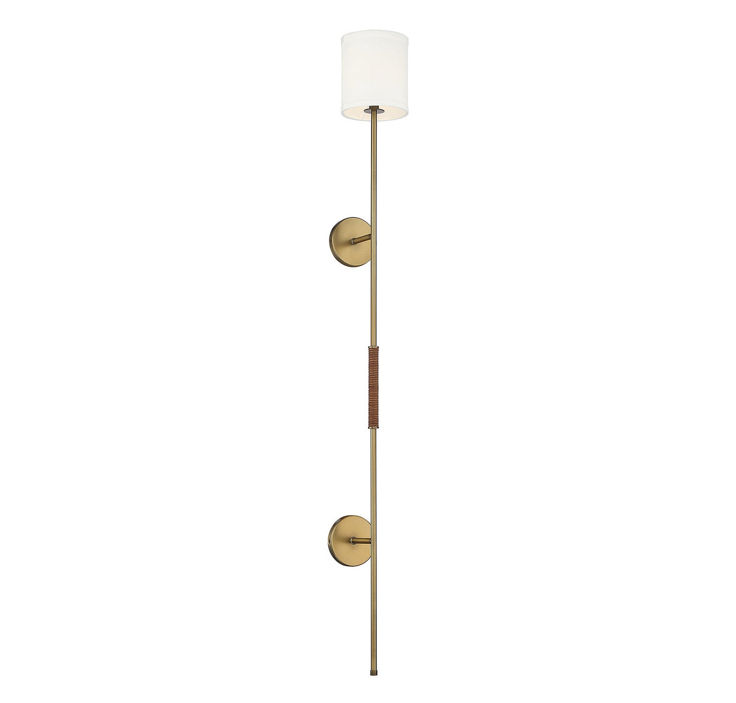 Meridian M90063NB One Light Wall Sconce in Natural Brass with Leather Accent