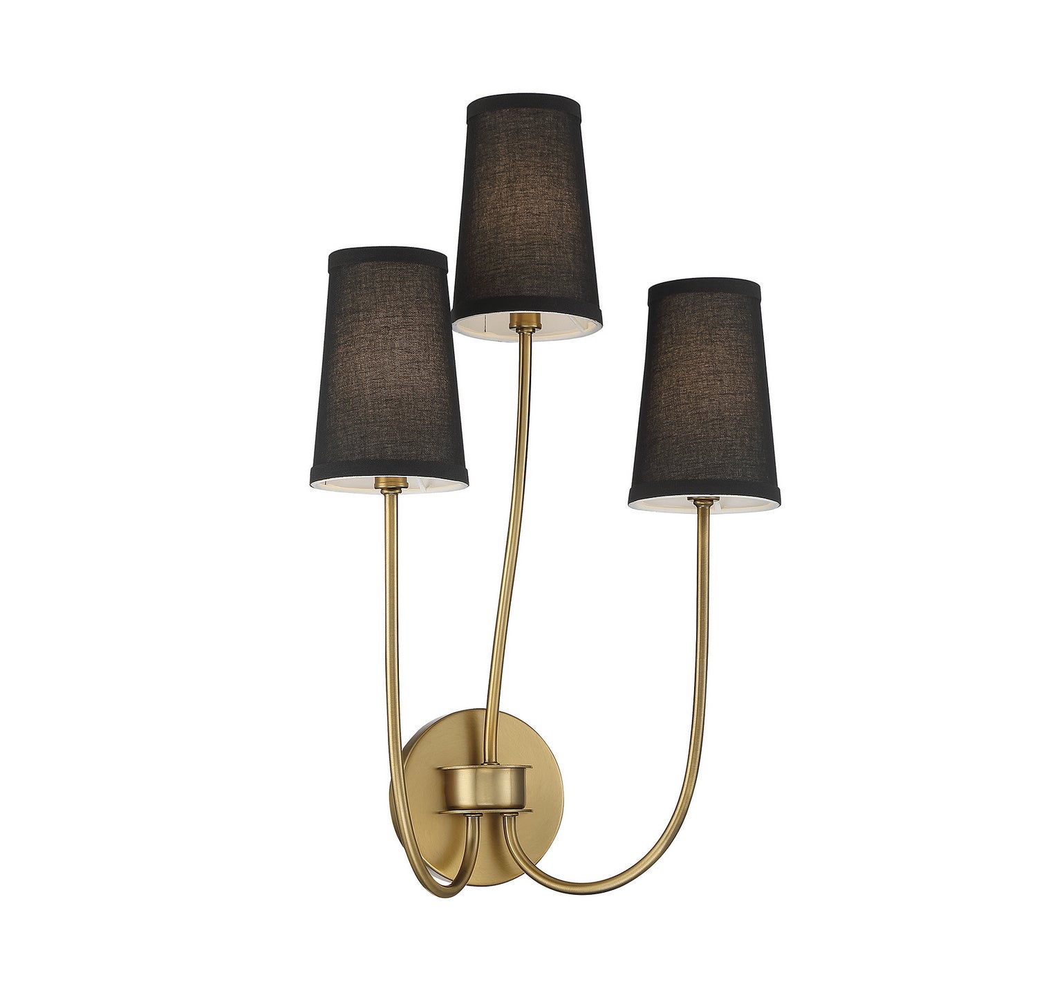 Meridian M90065NB Three Light Wall Sconce in Natural Brass